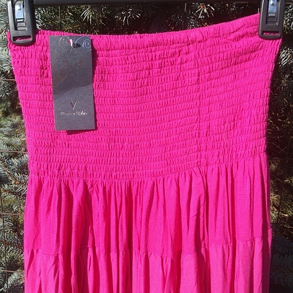 Embroidered Elastic Stretch Waist Skirt / Dress, One Size Fits Most - Picture 4 of 12